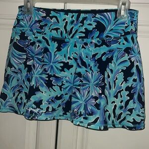 Lilly Pulitzer Turquoise Floral Luxletic Skort